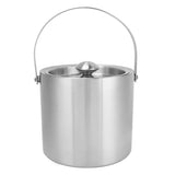Ice Bucket Stainless Steel 3L Double Wall Insulated Ice Bucket with Lid for Beer Champagne - Front View