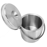Ice Bucket Stainless Steel 3L Double Wall Insulated Ice Bucket with Lid for Beer Champagne