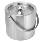 Ice Bucket Stainless Steel 3L Double Wall Insulated Ice Bucket with Lid for Beer Champagne