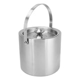 Ice Bucket Stainless Steel 3L Double Wall Insulated Ice Bucket with Lid for Beer Champagne - Rear View