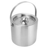 Ice Bucket Stainless Steel 3L Double Wall Insulated Ice Bucket with Lid for Beer Champagne - Close-Up Angle