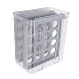 Egg Drawer Double Layer Transparent 32 Lattice Large Capacity Egg Storage Box for Refrigerator Grey - Front View