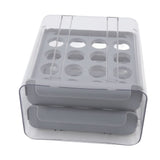 Egg Drawer Double Layer Transparent 32 Lattice Large Capacity Egg Storage Box for Refrigerator Grey - Top-Down View