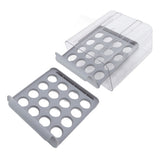 Egg Drawer Double Layer Transparent 32 Lattice Large Capacity Egg Storage Box for Refrigerator Grey