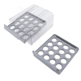 Egg Drawer Double Layer Transparent 32 Lattice Large Capacity Egg Storage Box for Refrigerator Grey - Rear View