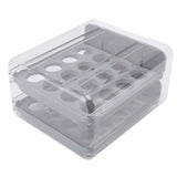 Egg Drawer Double Layer Transparent 32 Lattice Large Capacity Egg Storage Box for Refrigerator Grey - Close-Up Angle