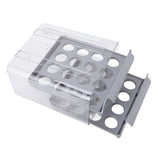 Egg Drawer Double Layer Transparent 32 Lattice Large Capacity Egg Storage Box for Refrigerator Grey - Low Angle