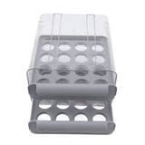 Egg Drawer Double Layer Transparent 32 Lattice Large Capacity Egg Storage Box for Refrigerator Grey - Extra Image