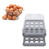 Egg Drawer Double Layer Transparent 32 Lattice Large Capacity Egg Storage Box for Refrigerator Grey - Extra Image