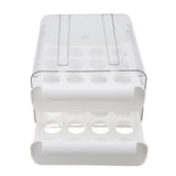 Egg Drawer Double Layer Transparent 32 Lattice Large Capacity Egg Storage Box for Refrigerator White