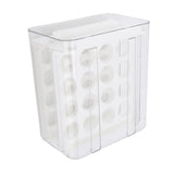 Egg Drawer Double Layer Transparent 32 Lattice Large Capacity Egg Storage Box for Refrigerator White