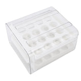 Egg Drawer Double Layer Transparent 32 Lattice Large Capacity Egg Storage Box for Refrigerator White