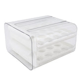 Egg Drawer Double Layer Transparent 32 Lattice Large Capacity Egg Storage Box for Refrigerator White - Extra Image