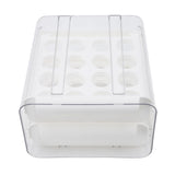 Egg Drawer Double Layer Transparent 32 Lattice Large Capacity Egg Storage Box for Refrigerator White