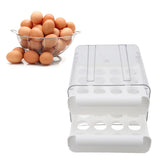 Egg Drawer Double Layer Transparent 32 Lattice Large Capacity Egg Storage Box for Refrigerator White