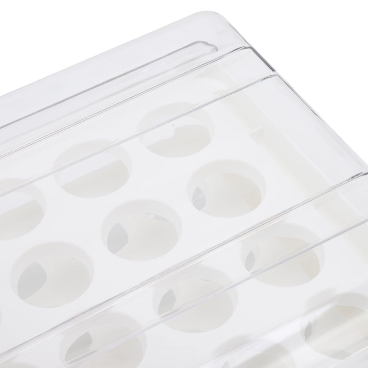 Egg Drawer Double Layer Transparent 32 Lattice Large Capacity Egg Storage Box for Refrigerator White