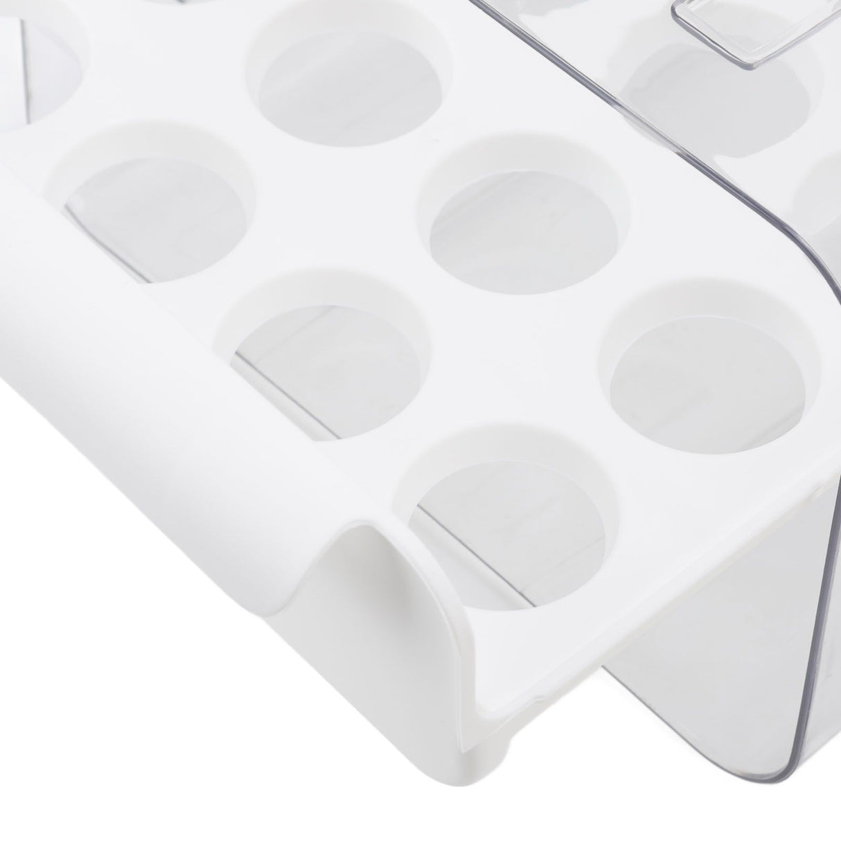 Egg Drawer Double Layer Transparent 32 Lattice Large Capacity Egg Storage Box for Refrigerator White