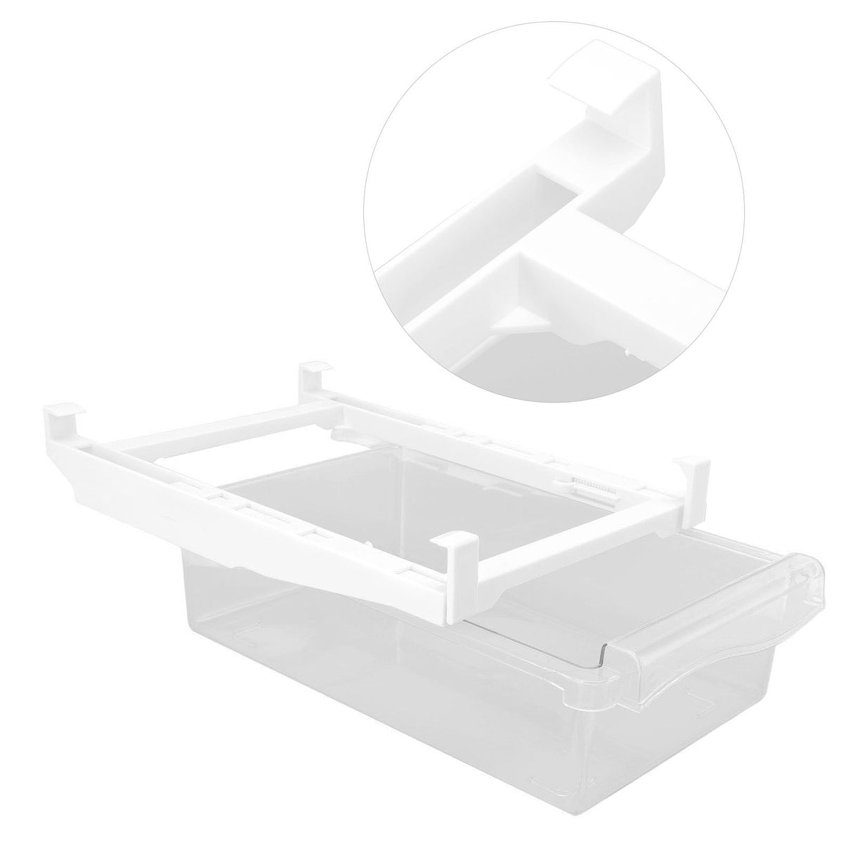 Refrigerator Organizer Bins Extended Handle Spring Lever BPA Free 1 Grid Hanging Fridge Drawer Organizer for Food Fruit Vegetable Box