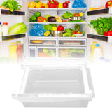 Refrigerator Organizer Bins Extended Handle Spring Lever BPA Free 1 Grid Hanging Fridge Drawer Organizer for Food Fruit Vegetable Box