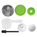 Refillable Coffee Capsule Stainless Steel High Temperature Resistant Reusable Coffe Pod for Home Green