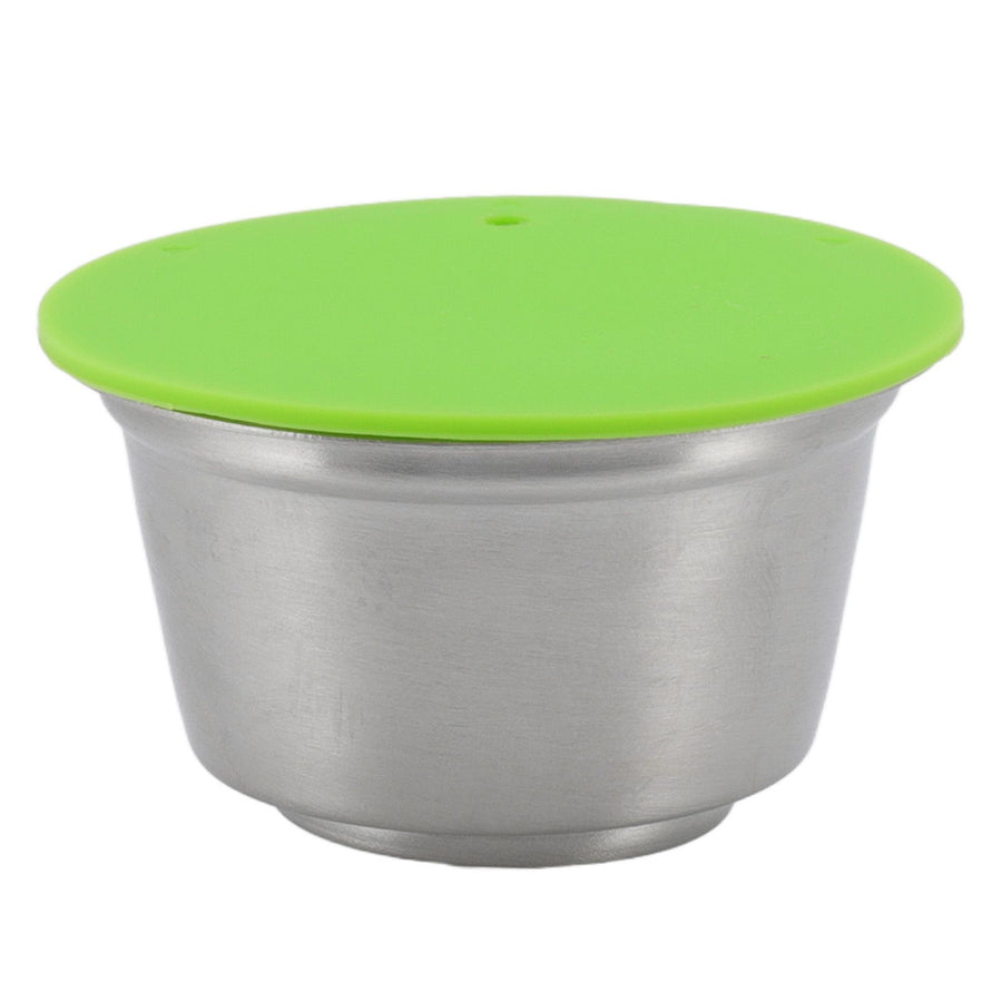 Refillable Coffee Capsule Stainless Steel High Temperature Resistant Reusable Coffe Pod for Home Green