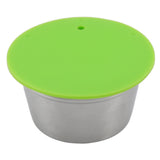 Refillable Coffee Capsule Stainless Steel High Temperature Resistant Reusable Coffe Pod for Home Green