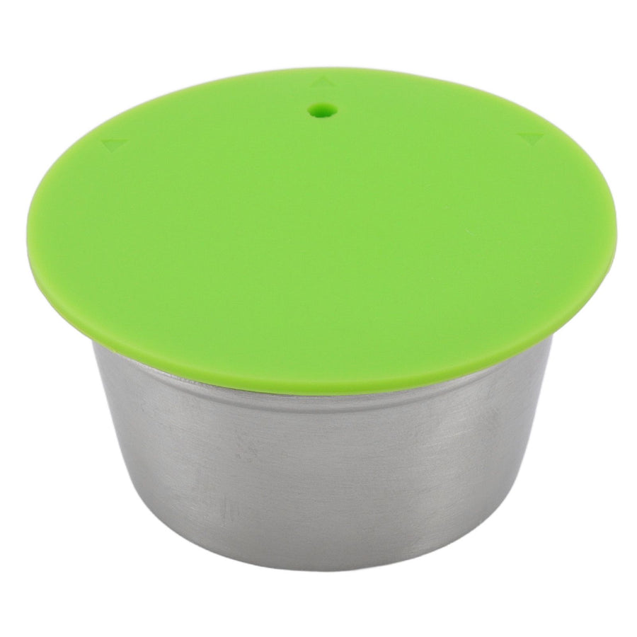 Refillable Coffee Capsule Stainless Steel High Temperature Resistant Reusable Coffe Pod for Home Green