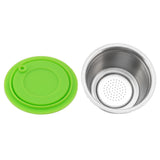 Refillable Coffee Capsule Stainless Steel High Temperature Resistant Reusable Coffe Pod for Home Green