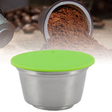 Refillable Coffee Capsule Stainless Steel High Temperature Resistant Reusable Coffe Pod for Home Green