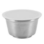 Refillable Coffee Capsule Stainless Steel High Temperature Resistant Reusable Coffe Pod for Home White