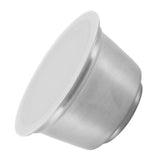Refillable Coffee Capsule Stainless Steel High Temperature Resistant Reusable Coffe Pod for Home White - Top-Down View