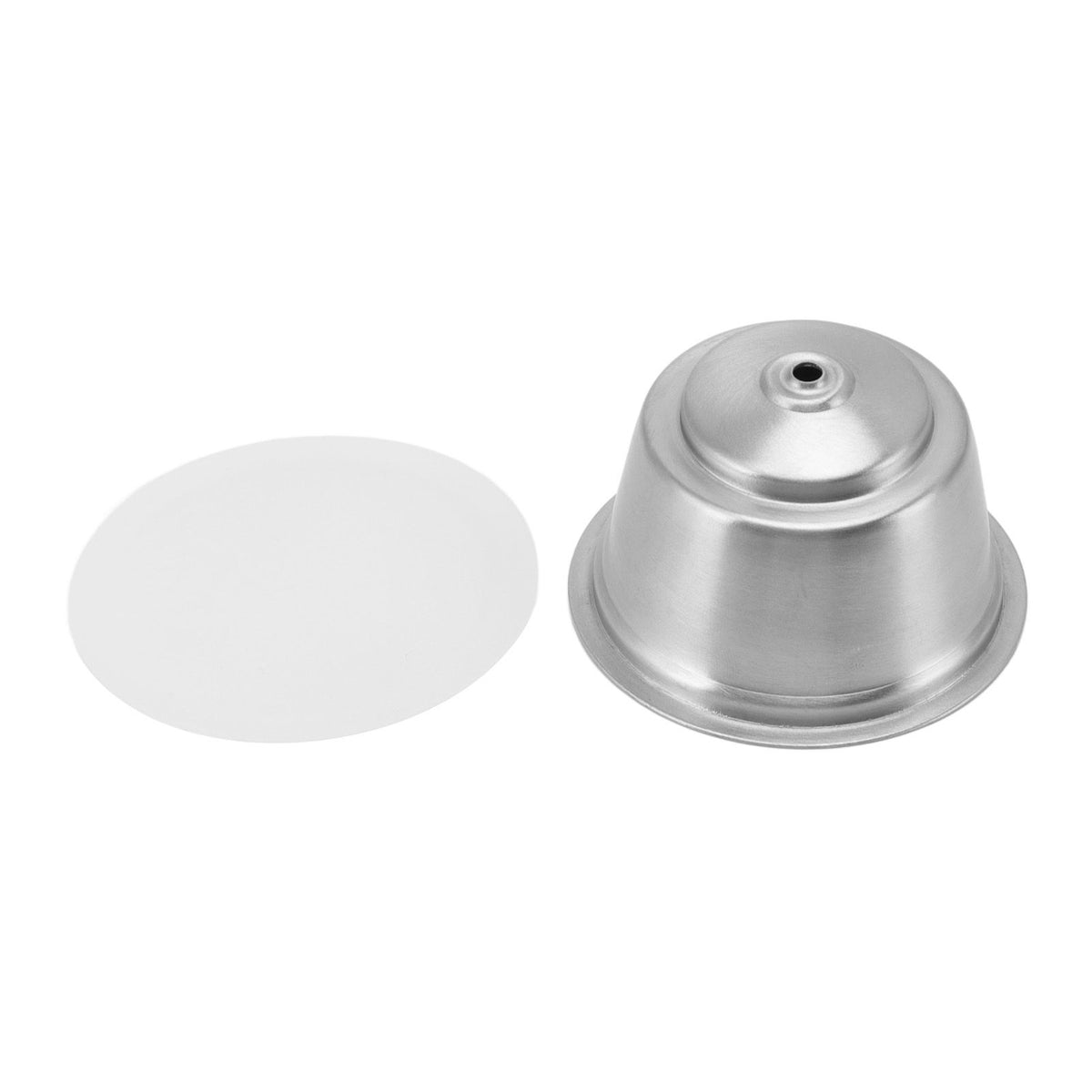 Refillable Coffee Capsule Stainless Steel High Temperature Resistant Reusable Coffe Pod for Home White