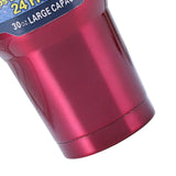 Insulated Tumbler 30oz Drink Cup Stainless Steel with Lid for Sports Camping Picnic Red - Top-Down View