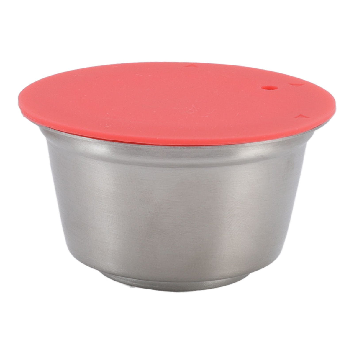 Stainless Steel Refill Coffee Capsules Reusable Coffee Filter Cup Set with Powder Cover for Dolce Gusto Red