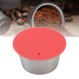 Stainless Steel Refill Coffee Capsules Reusable Coffee Filter Cup Set with Powder Cover for Dolce Gusto Red