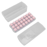 Ice Cube Tray Safe Healthy Easy Release Stackable 24 Cubes Multipurpose Ice Maker Mold with Lid for Popsicles Puddings Pink