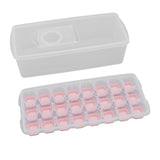 Ice Cube Tray Safe Healthy Easy Release Stackable 24 Cubes Multipurpose Ice Maker Mold with Lid for Popsicles Puddings Pink - Side View