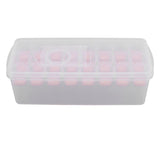 Ice Cube Tray Safe Healthy Easy Release Stackable 24 Cubes Multipurpose Ice Maker Mold with Lid for Popsicles Puddings Pink