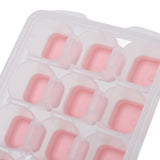 Ice Cube Tray Safe Healthy Easy Release Stackable 24 Cubes Multipurpose Ice Maker Mold with Lid for Popsicles Puddings Pink