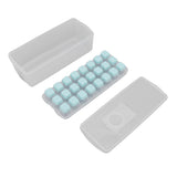 Ice Cube Tray Safe Healthy Easy Release Stackable 24 Cubes Multipurpose Ice Maker Mold with Lid for Popsicles Puddings Blue - Front View
