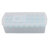Ice Cube Tray Safe Healthy Easy Release Stackable 24 Cubes Multipurpose Ice Maker Mold with Lid for Popsicles Puddings Blue - Rear View