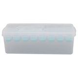 Ice Cube Tray Safe Healthy Easy Release Stackable 24 Cubes Multipurpose Ice Maker Mold with Lid for Popsicles Puddings Blue - Close-Up Angle