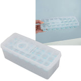 Ice Cube Tray Safe Healthy Easy Release Stackable 24 Cubes Multipurpose Ice Maker Mold with Lid for Popsicles Puddings Blue