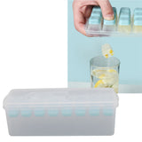 Ice Cube Tray Safe Healthy Easy Release Stackable 24 Cubes Multipurpose Ice Maker Mold with Lid for Popsicles Puddings Blue