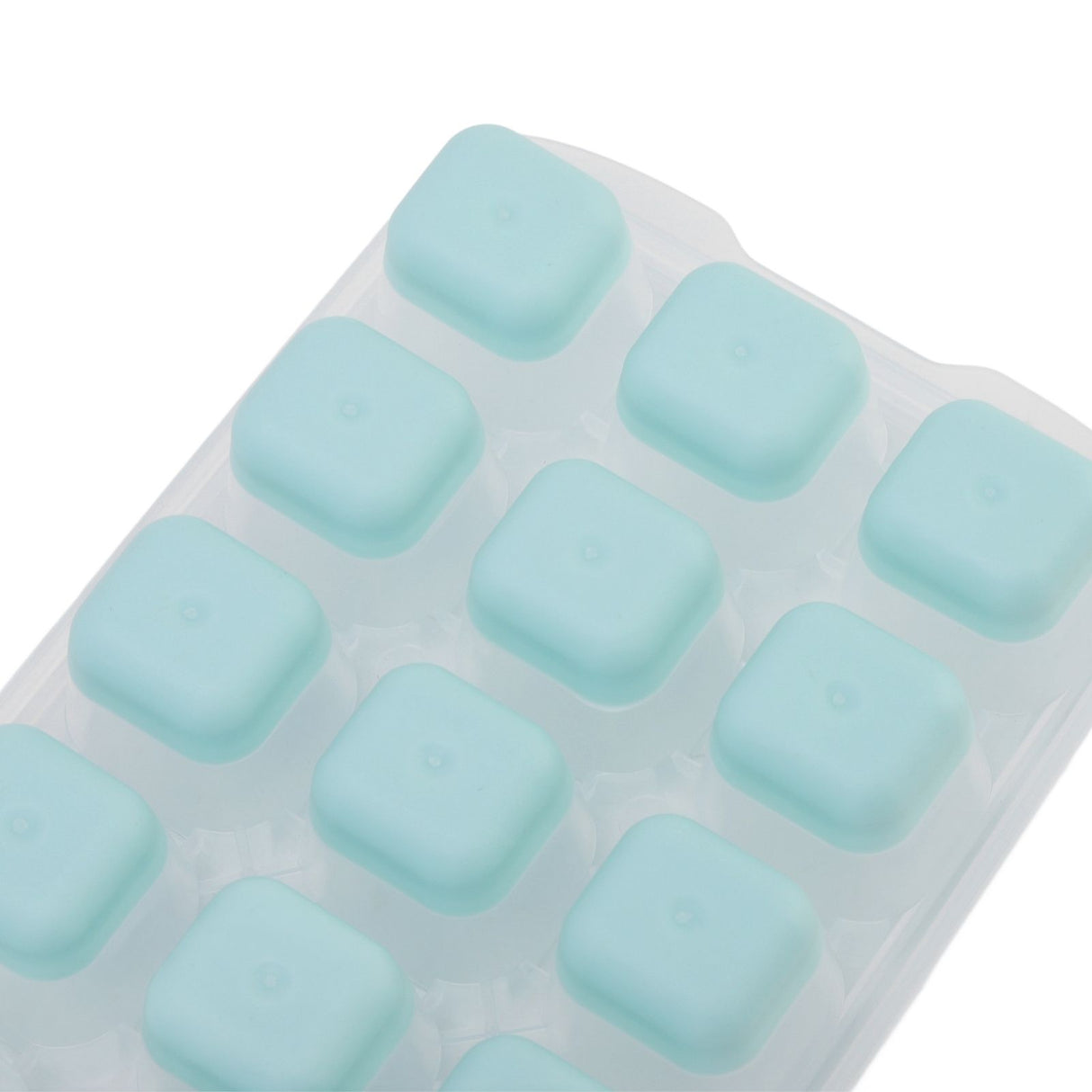 Ice Cube Tray Safe Healthy Easy Release Stackable 24 Cubes Multipurpose Ice Maker Mold with Lid for Popsicles Puddings Blue