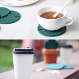 7 Pcs Cactus Coaster Set Cute Funny Green Cactus Coaster Non Slip Heat Insulation Tea Coaster with Flowerpot Holder