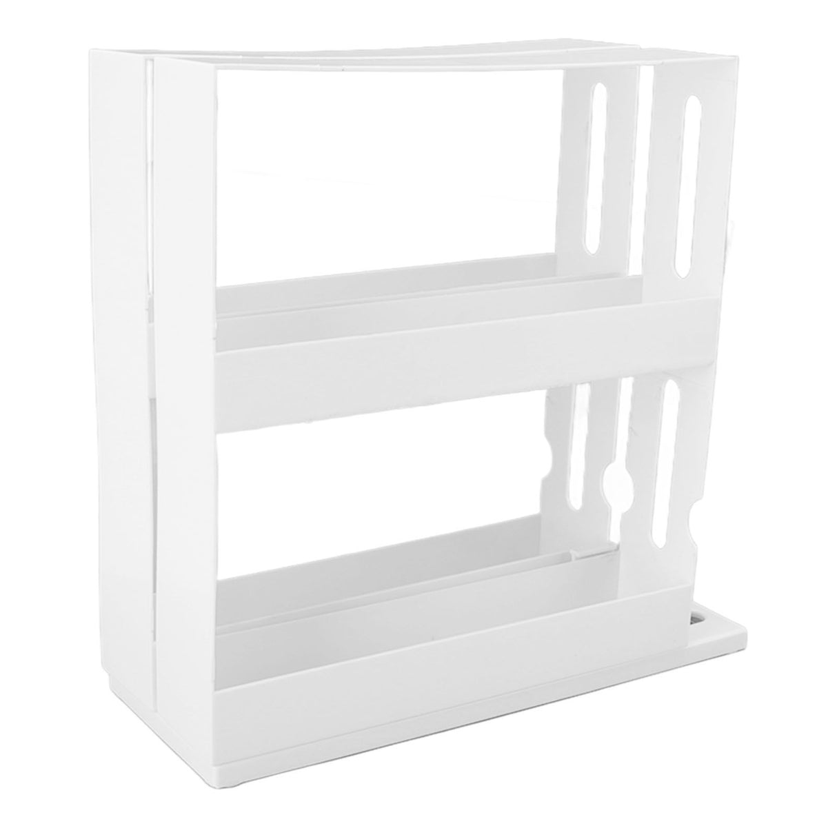 Sliding Spice Rack Slidable Design 2 Tiers Large Capacity Nonslip Bottom Widely Used Rotating Spice Rack