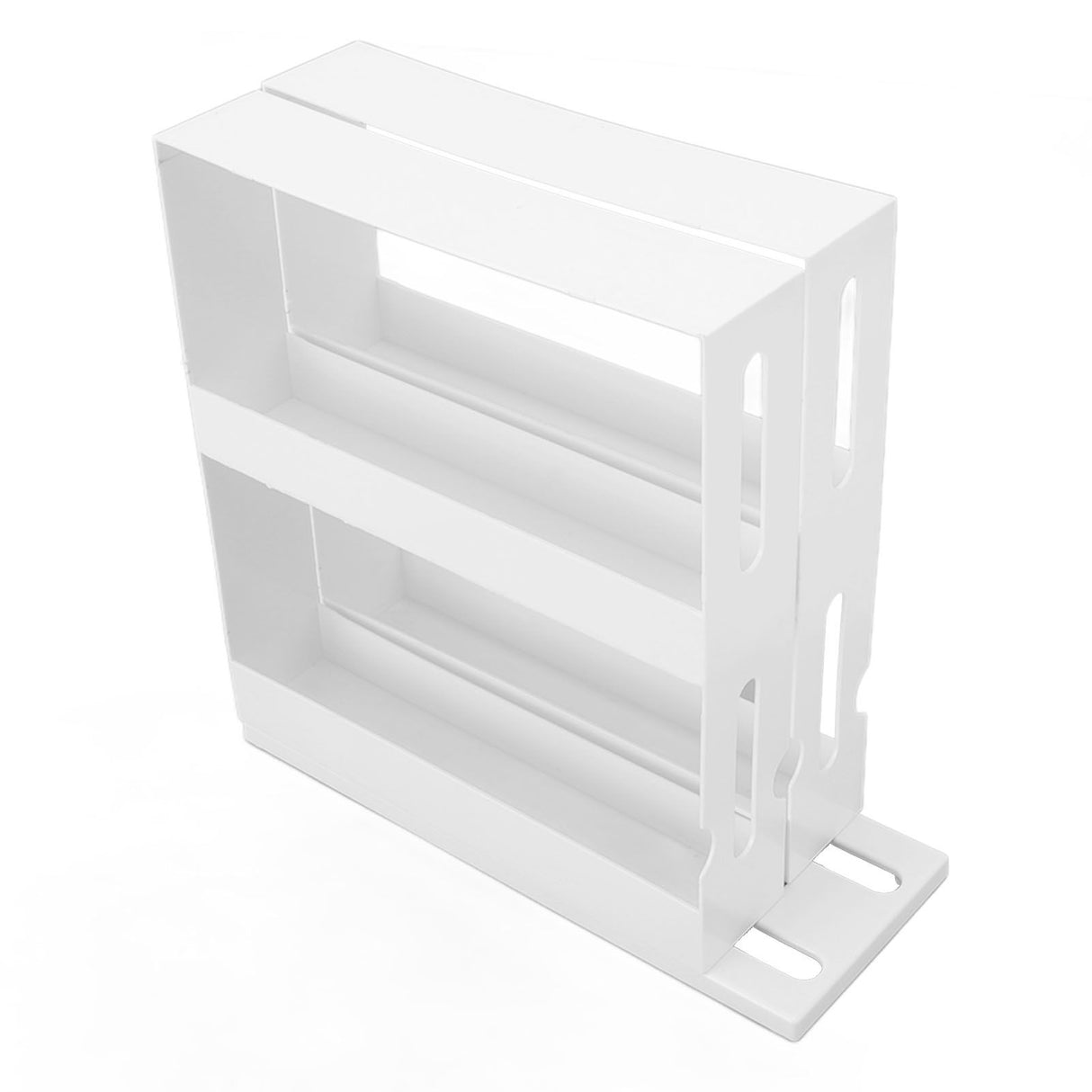 Sliding Spice Rack Slidable Design 2 Tiers Large Capacity Nonslip Bottom Widely Used Rotating Spice Rack
