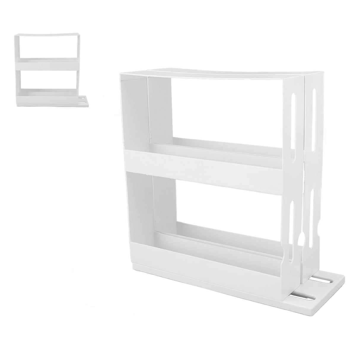 Sliding Spice Rack Slidable Design 2 Tiers Large Capacity Nonslip Bottom Widely Used Rotating Spice Rack