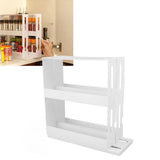 Sliding Spice Rack Slidable Design 2 Tiers Large Capacity Nonslip Bottom Widely Used Rotating Spice Rack